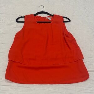 Dalia Collection Vibrant Red Sleeveless Blouse